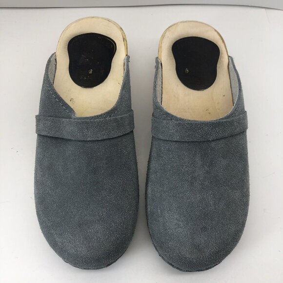 Gray Suede Women's Clogs - Picture 7 of 12
